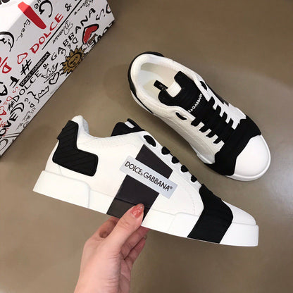 D*G 2026 Luxury Genuine Leather Casual Sneakers - Italian Designer Unisex Shoes