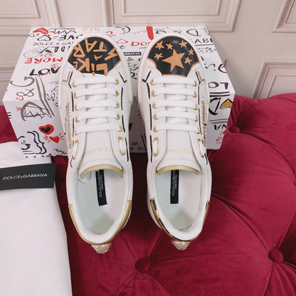D*G 2026 Luxury Genuine Leather Casual Sneakers - Italian Designer Unisex Shoes