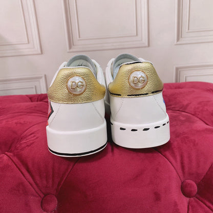D*G 2026 Luxury Genuine Leather Casual Sneakers - Italian Designer Unisex Shoes
