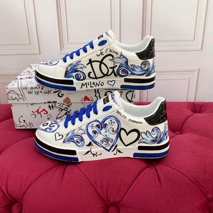 D*G 2026 Premium Leather Casual Sneakers - Designer Unisex Shoes in 2 Styles