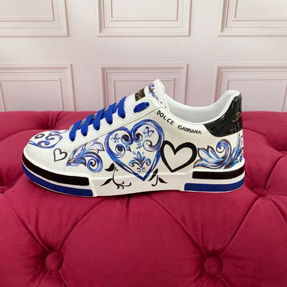 D*G 2026 Premium Leather Casual Sneakers - Designer Unisex Shoes in 2 Styles