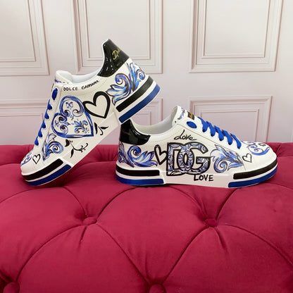 D*G 2026 Premium Leather Casual Sneakers - Designer Unisex Shoes in 2 Styles