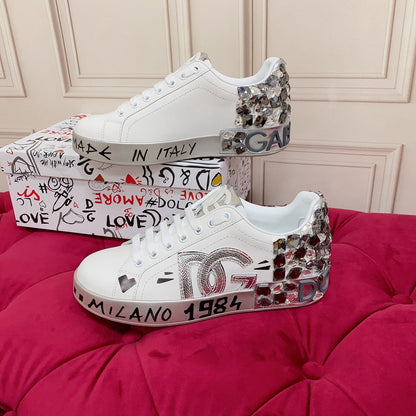 D*G 2026 Premium Leather Casual Sneakers - Designer Unisex Shoes in 2 Styles