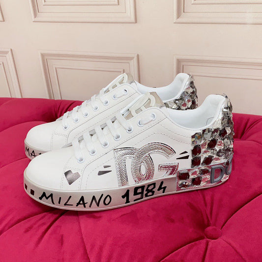 D*G 2026 Premium Leather Casual Sneakers - Designer Unisex Shoes in 2 Styles