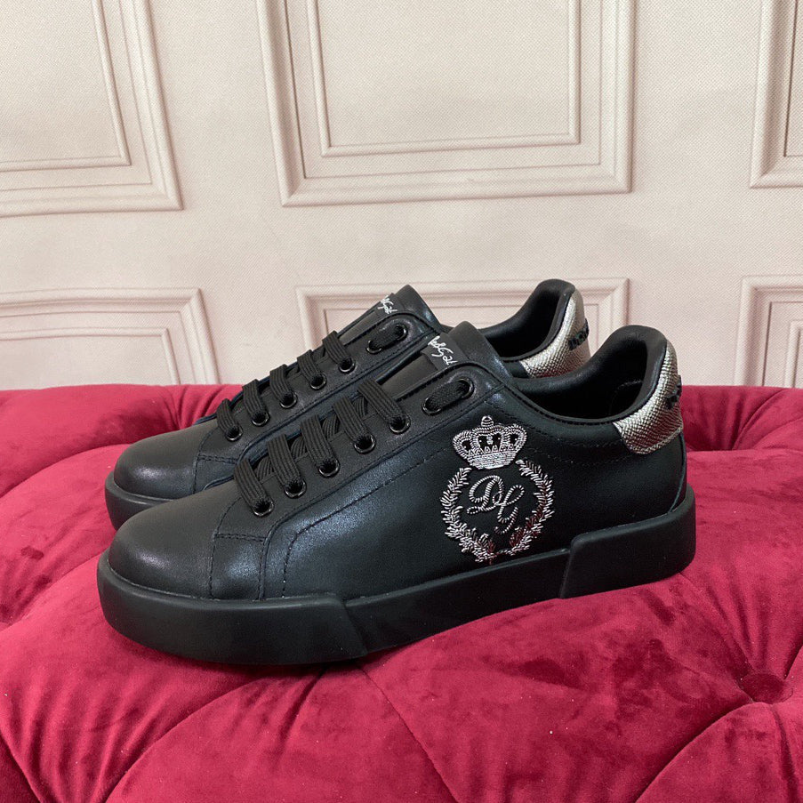 D*G 2026 Premium Leather Casual Sneakers - Designer Unisex Shoes in 2 Colors