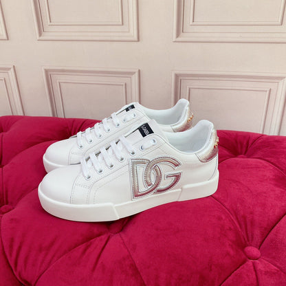 D*G 2026 Premium Leather Casual Sneakers - Designer Unisex Shoes in 4 Colors