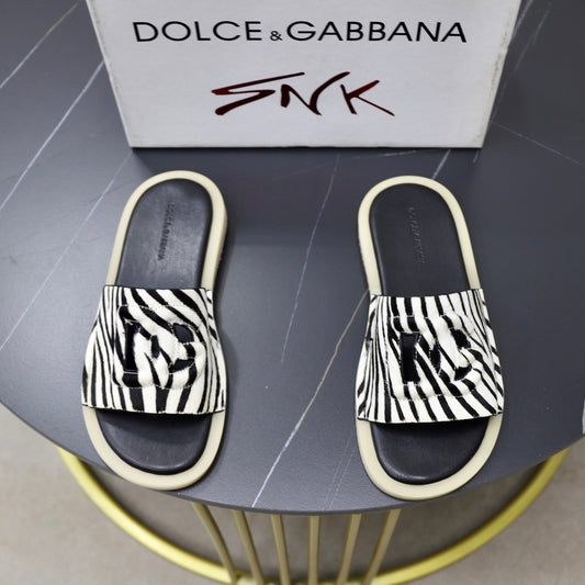 D*G 2026 Premium Leather Camouflage Slippers - Designer Men's Slides in 2 Patterns