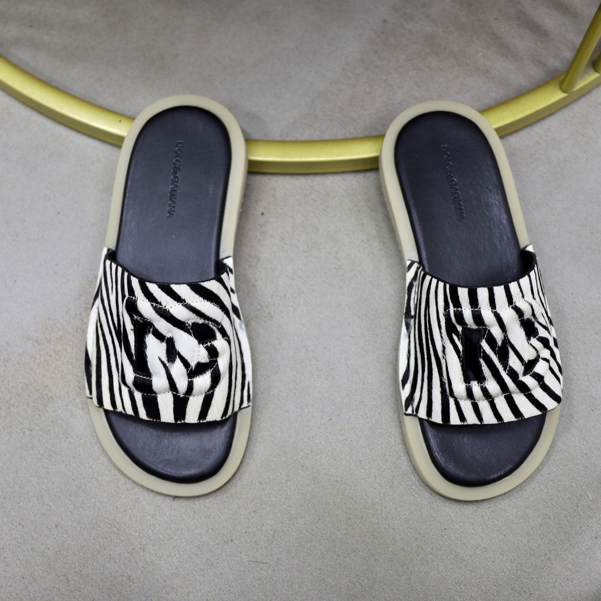 D*G 2026 Premium Leather Camouflage Slippers - Designer Men's Slides in 2 Patterns