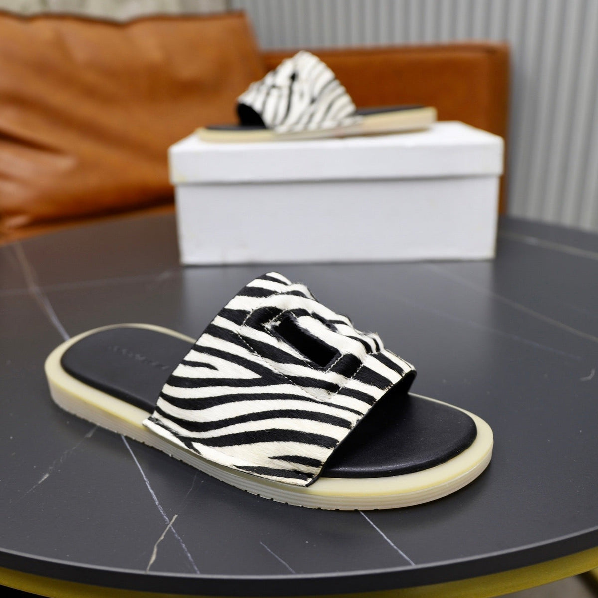 D*G 2026 Premium Leather Camouflage Slippers - Designer Men's Slides in 2 Patterns