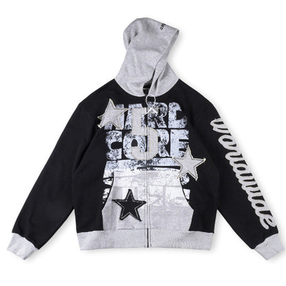 Sp5der Triple 5 Stitch Zip Up Hoodie