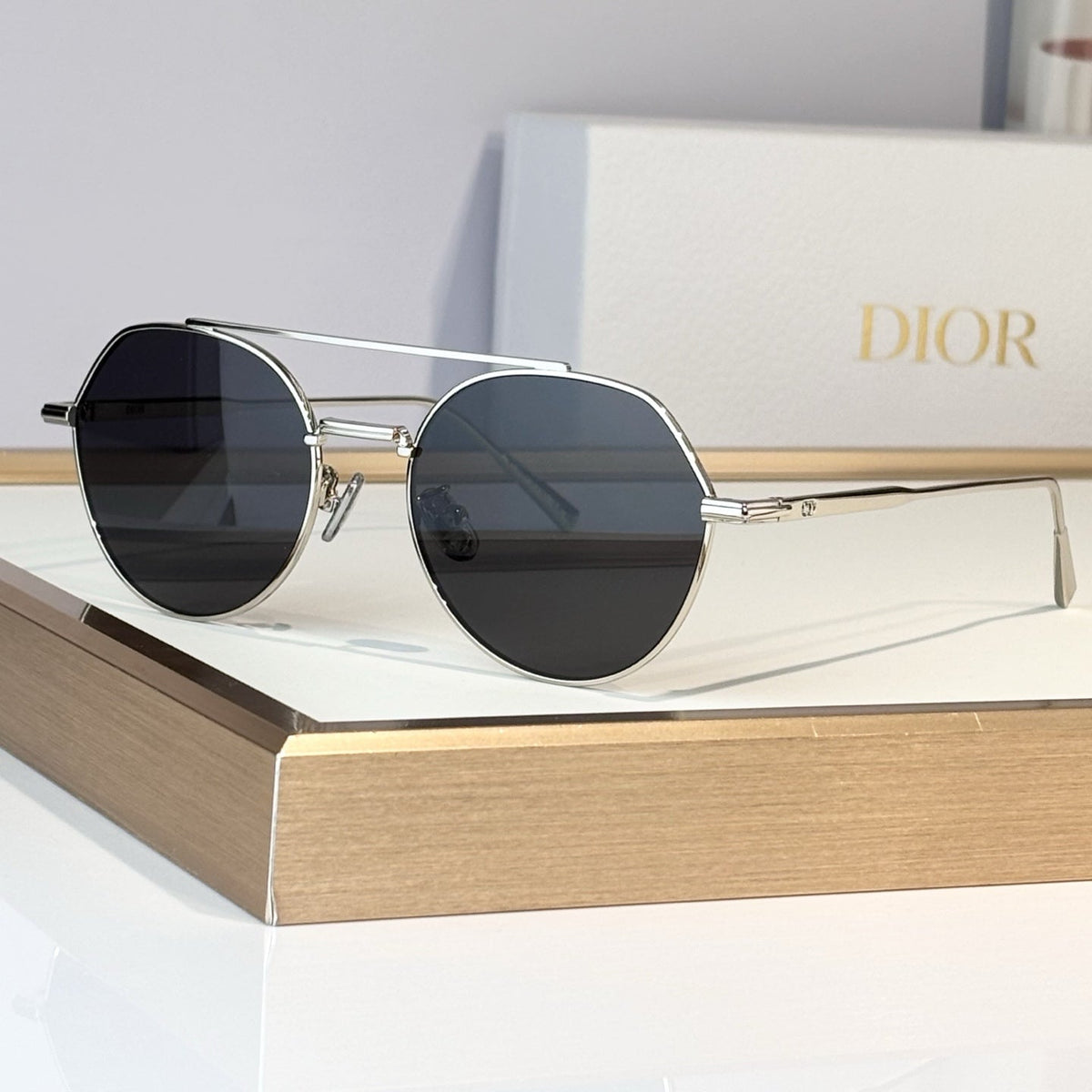 D**R Round Sunglasses | Double-Bridge Metal Frame & Solid Tinted Lenses | 6 Colorways
