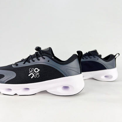 Loewe × On Cloudsolo – Unisex Lightweight Breathable Luxury Collaborative Running Shoes | Black & Charcoal