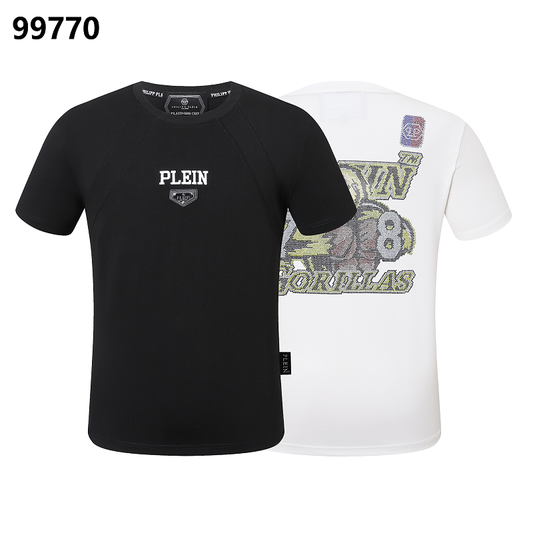 P**P Men's Content Creator Logo Emblem T-Shirt | Black White