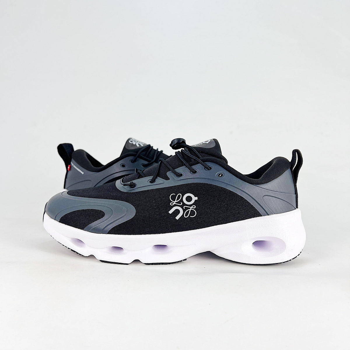 Loewe × On Cloudsolo – Unisex Lightweight Breathable Luxury Collaborative Running Shoes | Black & Charcoal