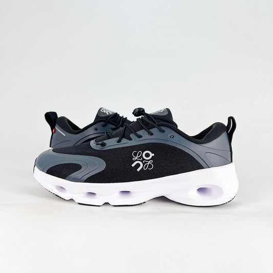 Loewe × On Cloudsolo – Unisex Lightweight Breathable Luxury Collaborative Running Shoes | Black & Charcoal