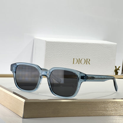 D**R Square Sunglasses | Transparent Champagne Frame, Honey Brown Gradient Lenses & Black CD Logo Hinge | 6 Colorways