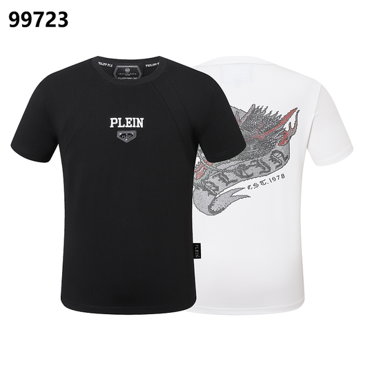 P**P Men's Resort Logo Emblem T-Shirt | Black White