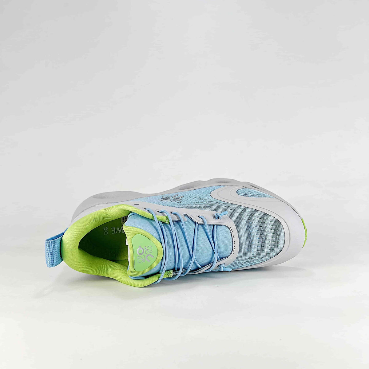 Loewe × On Cloudsolo – Unisex Lightweight Breathable Luxury Collaborative Running Shoes | Ice Blue & Lime Green