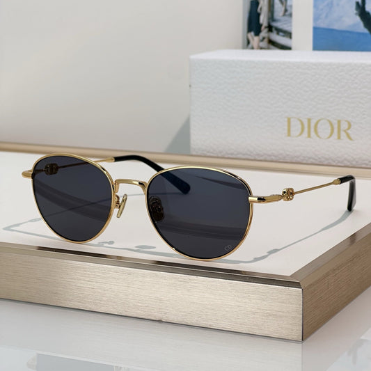 D**R Round Optical Glasses with Slim Rose Gold Metal Wire Frame, Clear Blue Light Lenses & 3D CD Logo Hardware