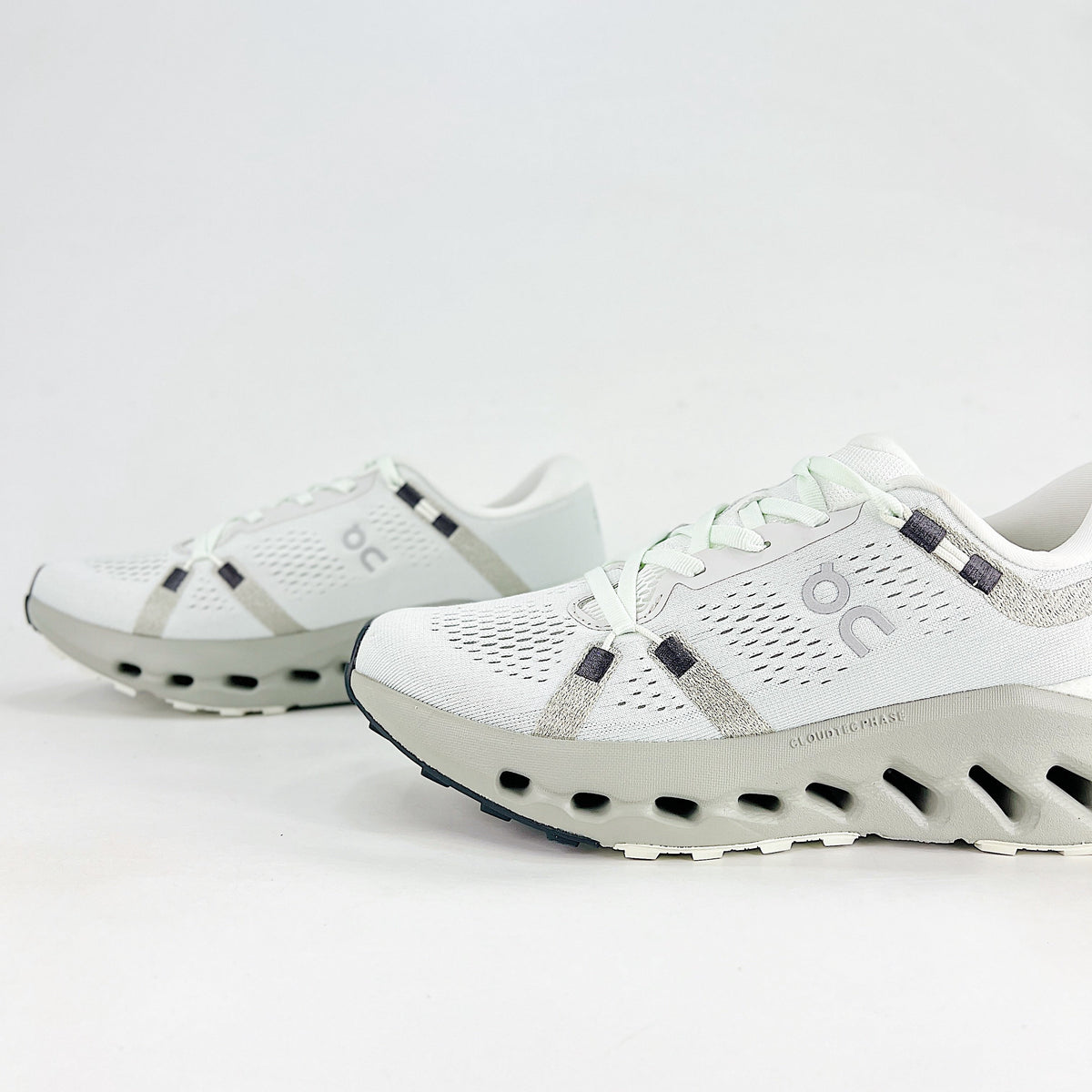 On Cloudsurfer 2 – Unisex Lightweight Breathable Soft Cushioned Road Running Shoes | White & Pearl Gray