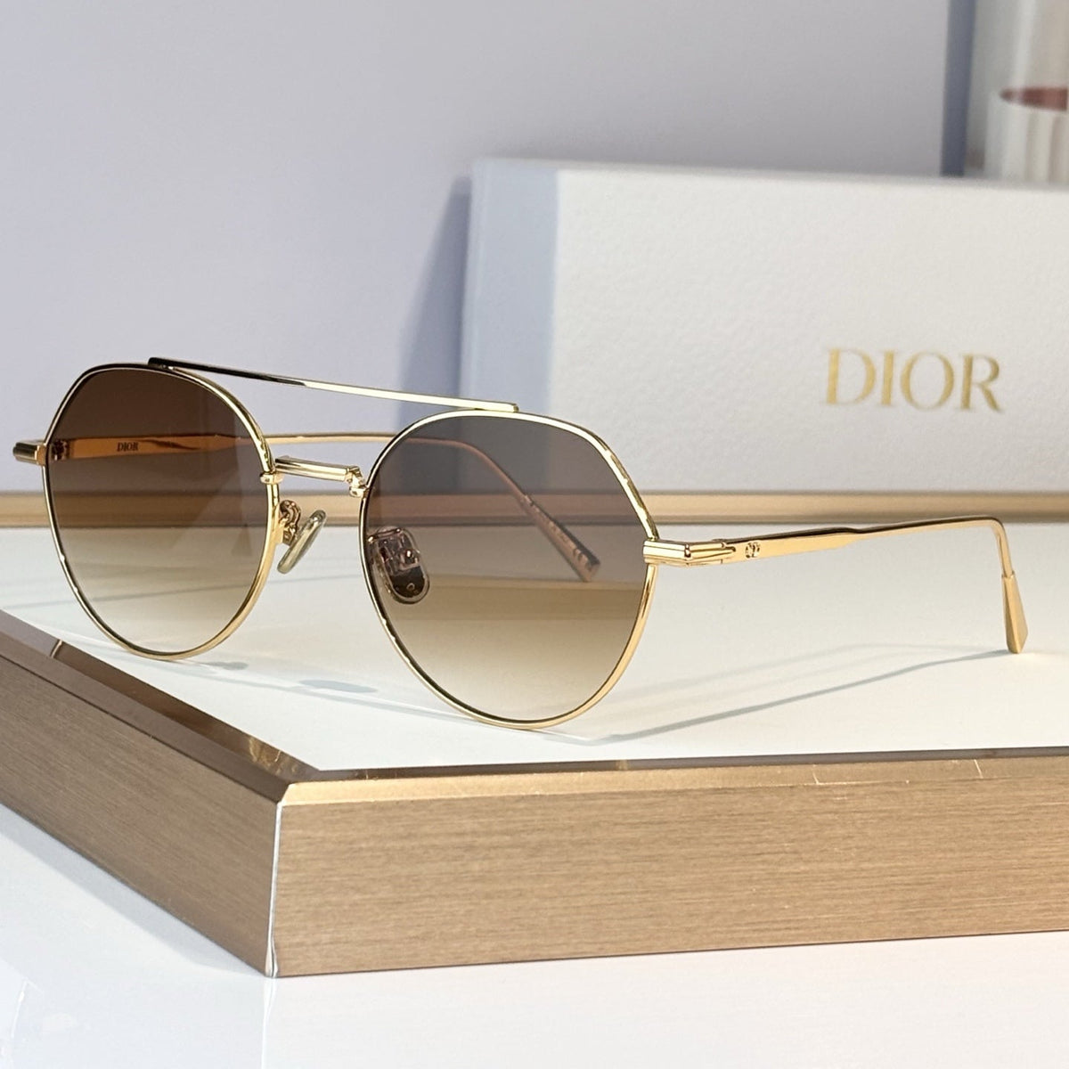 D**R Round Sunglasses | Double-Bridge Metal Frame & Solid Tinted Lenses | 6 Colorways