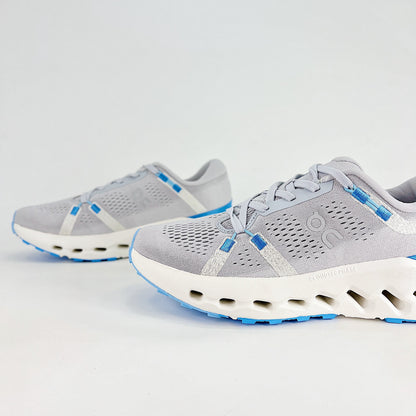 On Cloudsurfer 2 – Unisex Lightweight Breathable Soft Cushioned Road Running Shoes | White & Pearl Gray