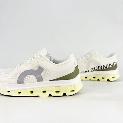 On Cloudflow 5 – Unisex Lightweight Breathable High-Performance Running Shoes | White, Butter Yellow & Olive