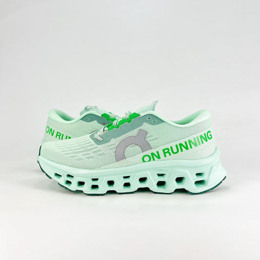 On Cloudmonster 3 Hyper – Unisex Lightweight Breathable Maximum Cushioning Running Shoes | Mint & Neon Green