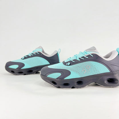 Loewe × On Cloudsolo – Unisex Lightweight Breathable Luxury Collaborative Running Shoes | Aqua Mint & Charcoal